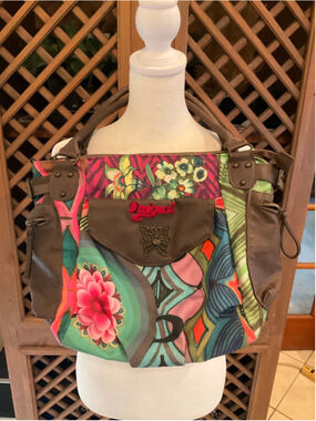 Desigual Floral Patchwork Tote Bag Boho Shoulder Handbag